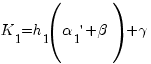 K_1 = h_1(alpha_1 prime + beta) + gamma