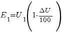 E_1 = U_1(1-{{Delta U}/100})