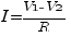 I = {V1-V2}/R