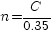 n = C/0.35
